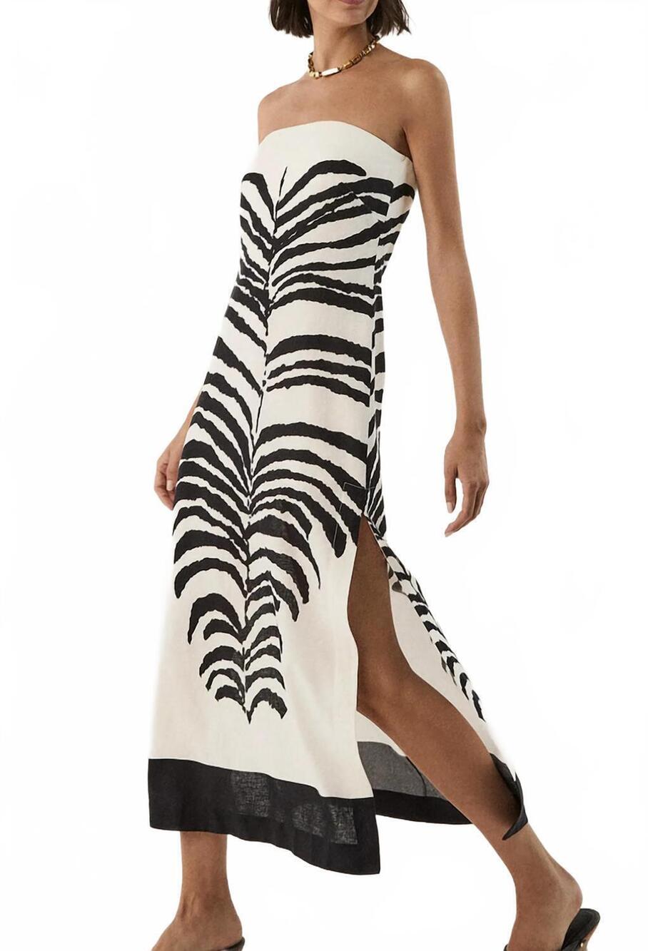 NEW VIX PAULA HERMANNY penelope long dress in white/black